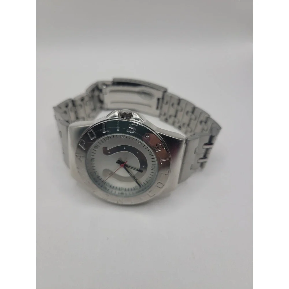 Indianapolis Colts NFL Watch Silver Tone Horseshoe Logo Quartz Wristwatch